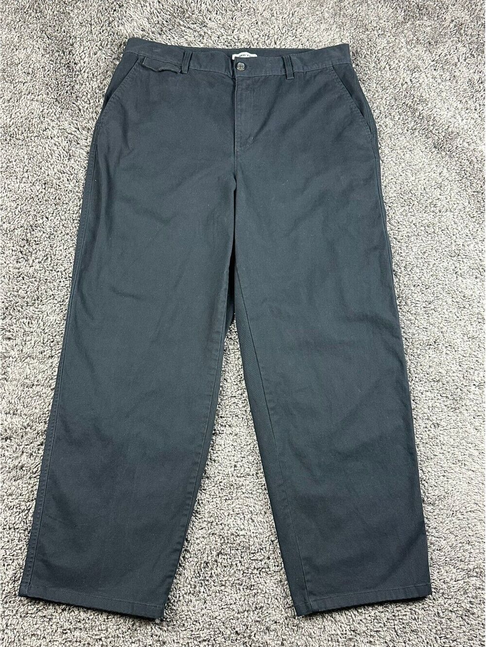 Lands' End Pants Womens 16 Black Chino Stretch Straight Leg Casual Slacks 16